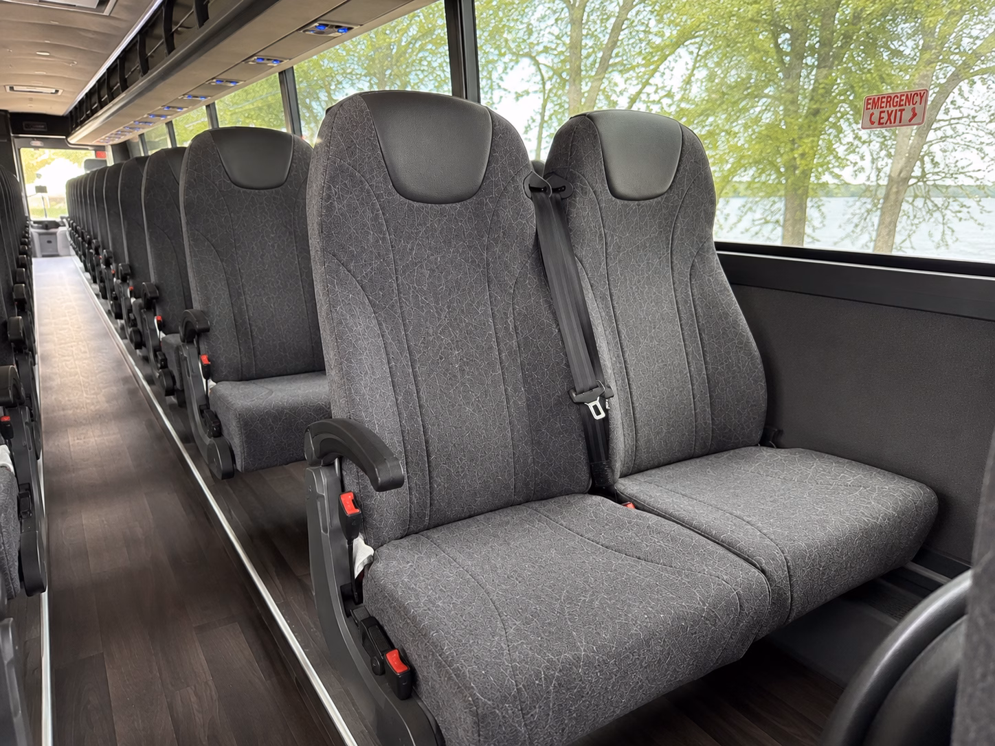 56 passenger charter bus interior