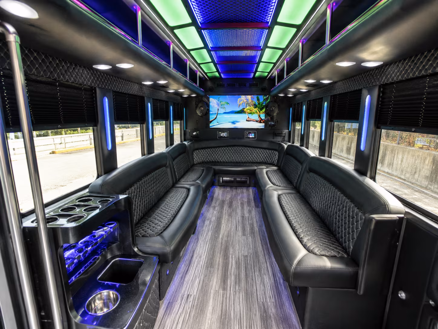 st paul 18 passenger party bus inside