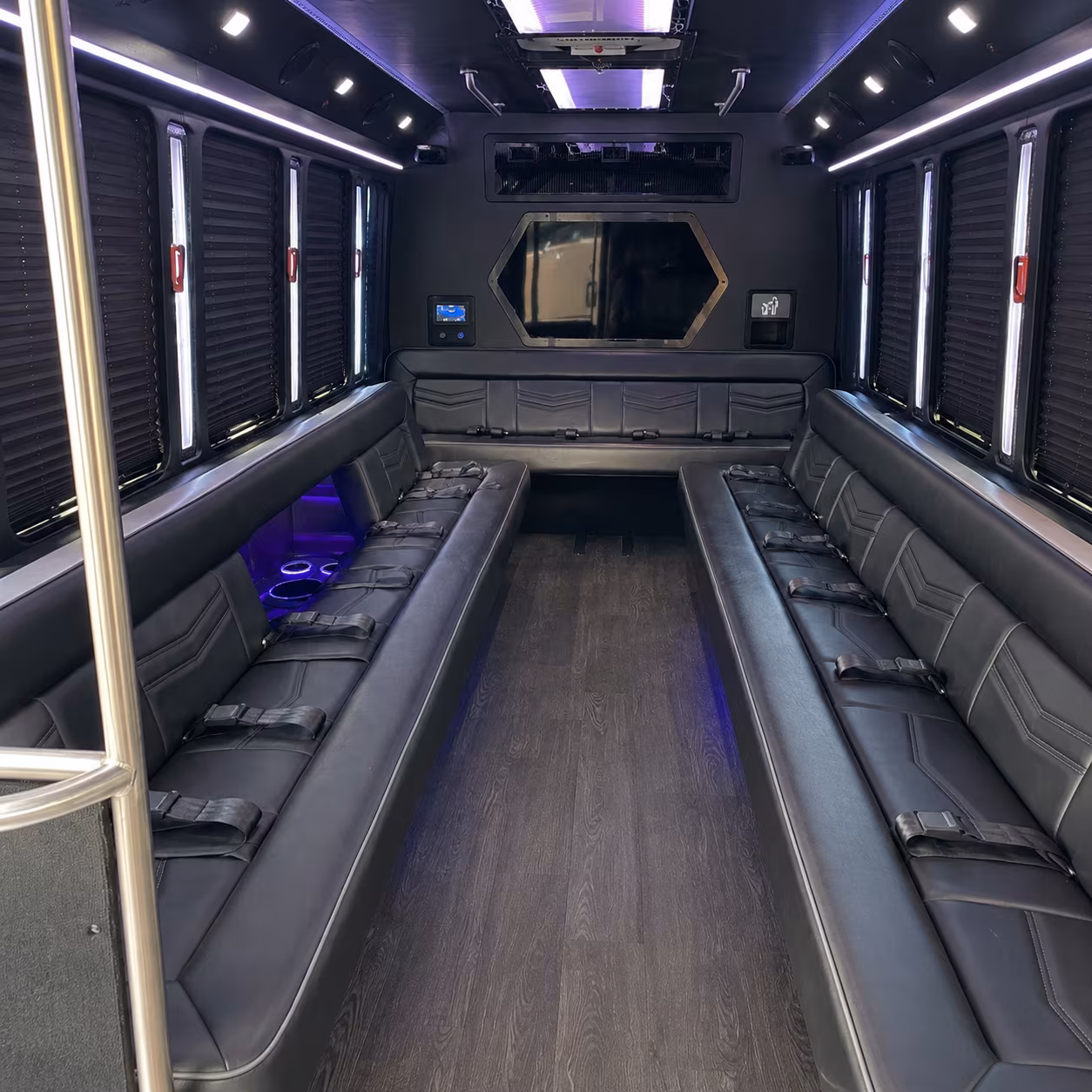 st paul 18 passenger party bus interior