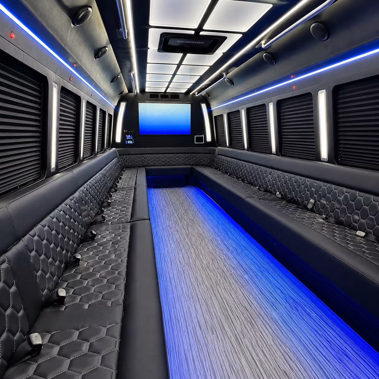 st paul 50 passenger party bus inside